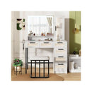 Makeup Vanity Table With Mirror And Lights White