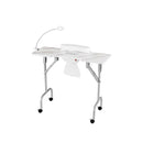 Folding Manicure Nail Table With Electric Dust Collector And Led Lamp