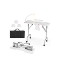 Folding Manicure Nail Table With Electric Dust Collector And Led Lamp