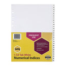 Marbig Indices And Dividers 1 To 54 Tab Polypropylene A4