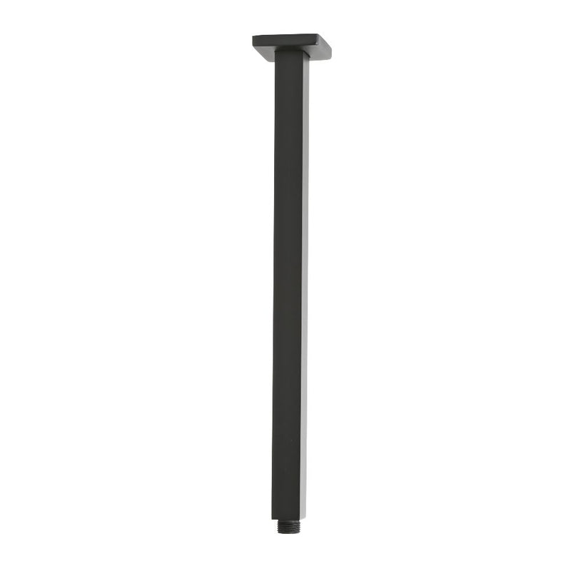 Ceiling Mounted Square Shower Arm 400mm Matte Black