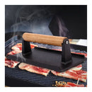 Soga Cast Iron Bacon Meat Steak Grill Bbq With Wood Handle Wt Plate