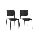 Set Of 2 Plastic Dining Chair Stackable Armless Chairs