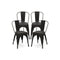 Metal Dining Chair Set Of 4 And Leather Cushioned Seat