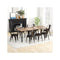 Metal Dining Chair Set Of 4 And Leather Cushioned Seat