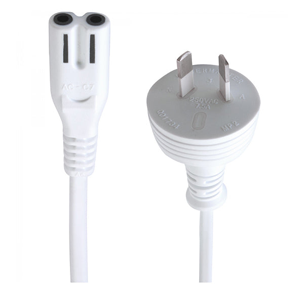 Microbeam Au Plug To C7 Iec Socket White