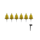 6 Pack Pre Lit Artificial Christmas Tree 45Cm Solar Powered Mini Trees