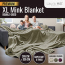 Laura Hill XL Double-Sided Oversized Faux Mink Blanket 305x305cm Olive