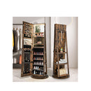 Swivel Jewelry Cabinet With Led Lights And Full Length Mirror