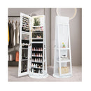 Swivel Jewelry Cabinet With Led Lights And Full Length Mirror