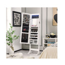 Free Standing Lockable Jewelry With Full Length Frameless Mirror