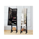 Freestanding Jewelry Cabinet With Full Length Mirror And Lights