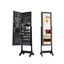 Jewelry Cabinet Freestanding With Full Length Mirror And 2 Drawers