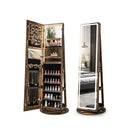 Swivel Jewelry Cabinet With Led Lights And Full Length Mirror