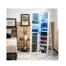 Swivel Jewelry Cabinet With Led Lights And Full Length Mirror