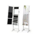 Free Standing Lockable Jewelry With Full Length Frameless Mirror