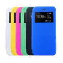 WINDOW VIEW SLIM LEATHER FLIP CASE FROSTED PC COVER FOR IPHONE 6 PLUS 5.5'   (YELLOW, PINK, GREEN,)