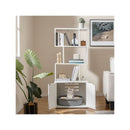 Modern Cat Litter Box Enclosure With Storage Corner Bookshelf