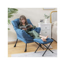 Modern Lazy Chair With Ottoman And Pillow With Side Pocket
