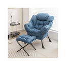 Modern Lazy Chair With Ottoman And Pillow With Side Pocket
