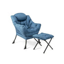 Modern Lazy Chair With Ottoman And Pillow With Side Pocket