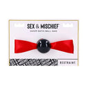 Sex And Mischief Amor Satin Ball Gag Red Black Mouth Restraint
