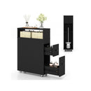 Slim Bathroom Cabinet Movable With 2 Drawers