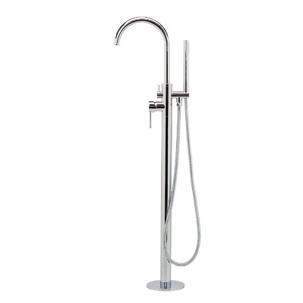Symphony Floor Standing Bath Spout Mixer and Hand Shower Luxury Chrome