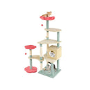 Multi Level Aesthetic Floral Kitten Tower With Condo And Perch