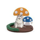 Mushroom Cat Bed With Wide Bed And Sisal Scratch Panel