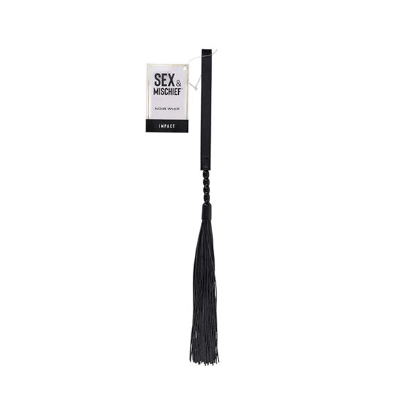 Sex And Mischief Noir Whip Black 40 Cm Rubber Whip