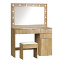 Dressing Table Stool Set Makeup Large Mirror Dresser 12 Led Bulbs