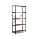 Industrial Wood Bookcase With Metal Frame And Anti Toppling Device