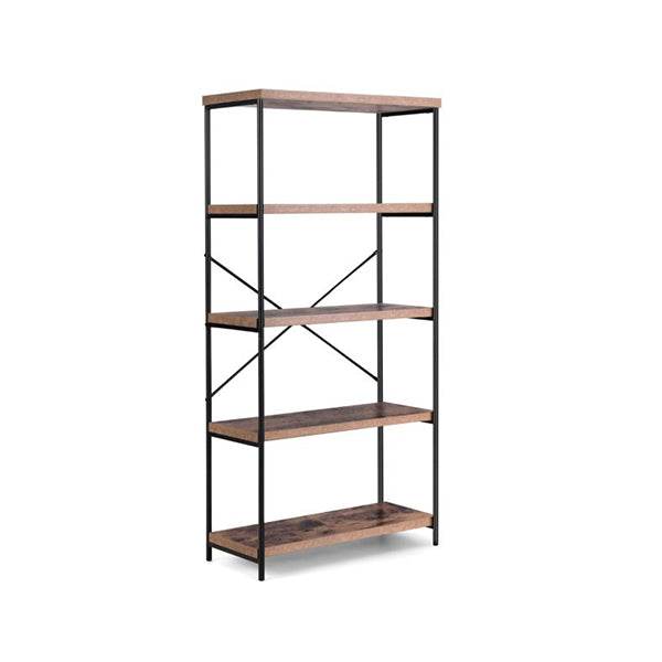 Industrial Wood Bookcase With Metal Frame And Anti Toppling Device