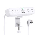 Chosen Brother PD 30W Desk Clamp Powerboard Fast Charging Station, 4 Outlets with 2 USB-C 2 USB-A, Surge Protected, 1.5M Extension Cord Desktop Mounted