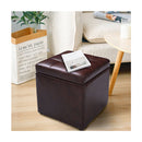 40Cm Pu Leather Cube Storage Ottoman With Lid