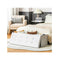 Tufted Faux Leather Folding Storage Ottoman Bench White