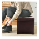 40Cm Pu Leather Cube Storage Ottoman With Lid