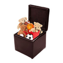 40Cm Pu Leather Cube Storage Ottoman With Lid