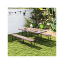 Portable Folding Table With Rattan Like