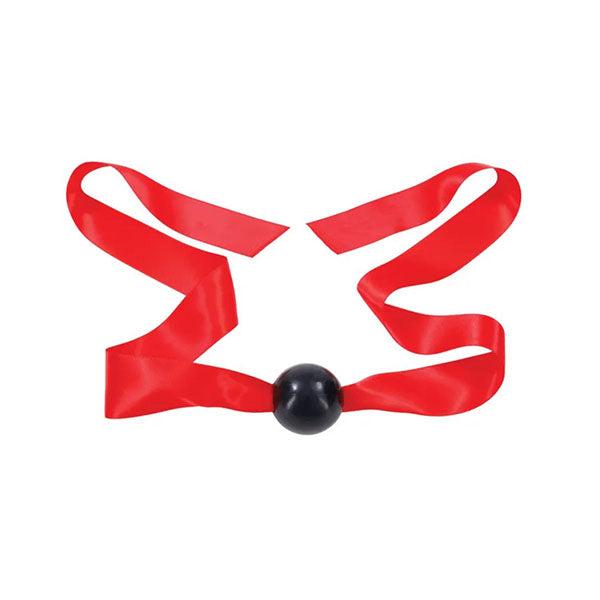 Sex And Mischief Amor Satin Ball Gag Red Black Mouth Restraint
