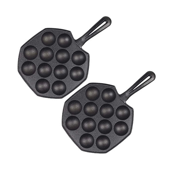 18Cm Cast Iron Takoyaki Fry Pan Octopus Balls Maker 12 Hole Grill Mold