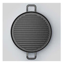 30Cm Ribbed Cast Iron Frying Pan Skillet Coating Steak Sizzle Platter