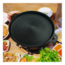 34Cm Round Ribbed Cast Iron Frying Pan With Handle