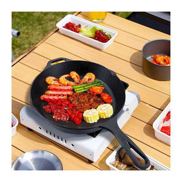 30Cm Round Cast Iron Frying Pan With Helper Handle