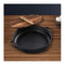 31Cm Round Cast Iron Deep Baking Pizza Frying Pan With Wooden Lid