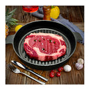 25Cm Round Ribbed Cast Iron Frying Pan With Handle