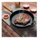 27Cm Round Cast Iron Frying Pan Steak Platter With Helper Handle