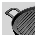 30Cm Ribbed Cast Iron Frying Pan Skillet Coating Steak Sizzle Platter