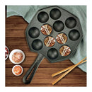 18Cm Cast Iron Takoyaki Fry Pan Octopus Balls Maker 12 Hole Grill Mold